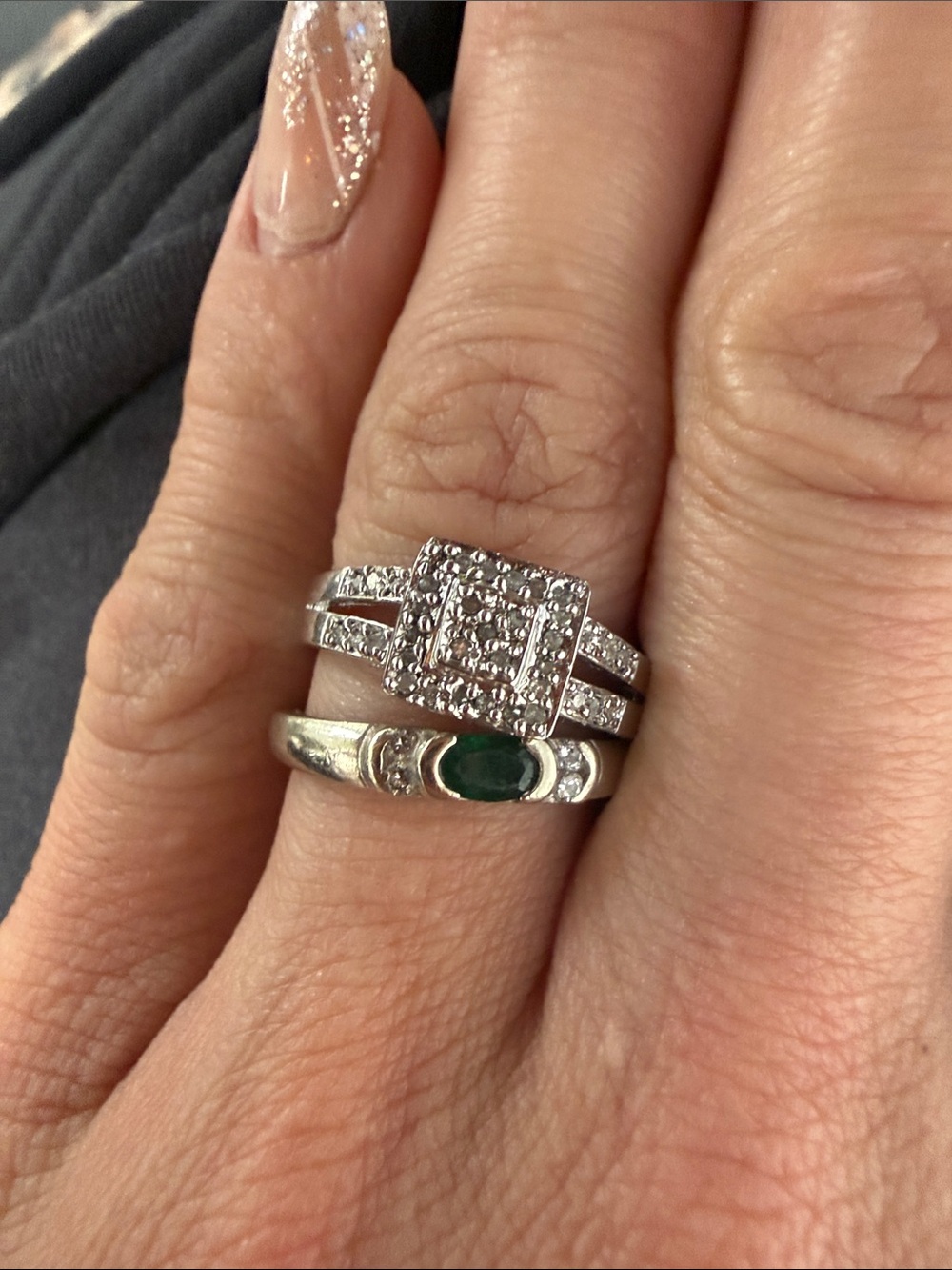 Vintage Square Halo Diamond Ring - Sz7 - Picture 15 of 17